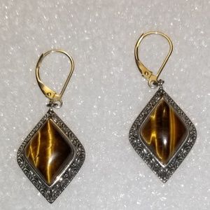 Sterling & Tiger's-eye Earrings